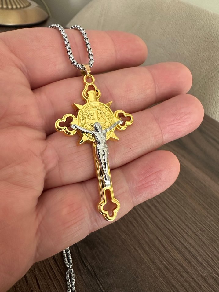 Çelik İsa Haç Kolye - Görsel 3