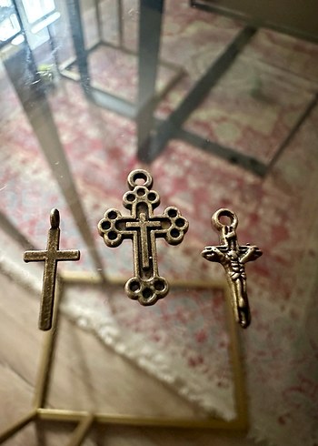 Minimalist Antik Gold Haç Kolye Uçları - Görsel 2