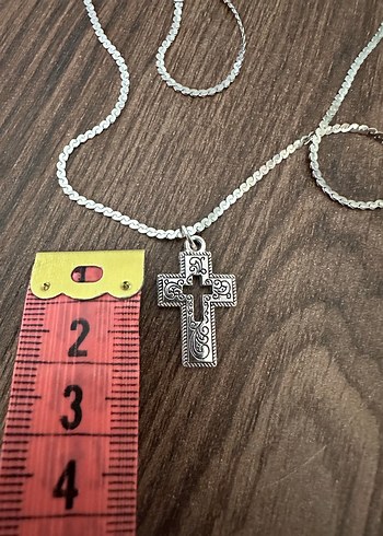 Desenli Haç Kolye - Görsel 4