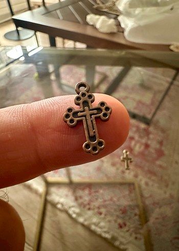 Minimalist Antik Gold Haç Kolye Uçları - Görsel 4