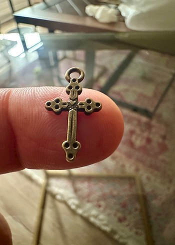 Minimalist Antik Gold Haç Kolye Uçları - Görsel 4