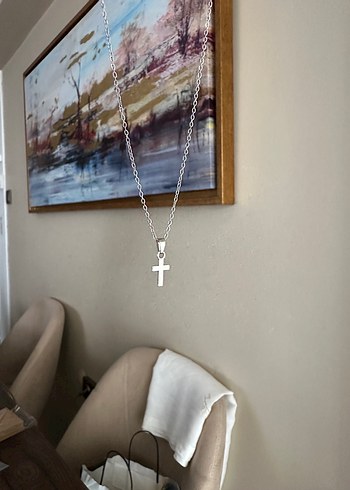 Minimalist Çelik Haç Kolye - Görsel 2