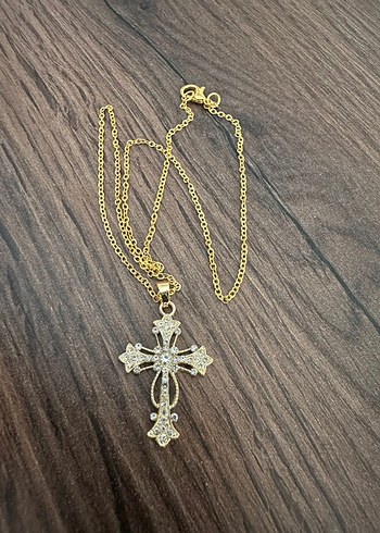 Quartz Taşlı Haç Kolye - Görsel 4