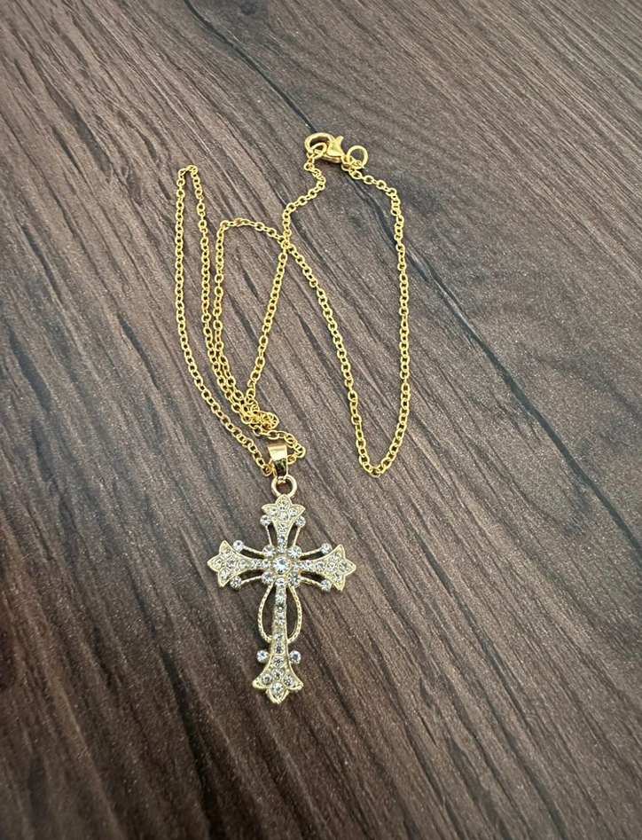 Quartz Taşlı Haç Kolye - Görsel 4