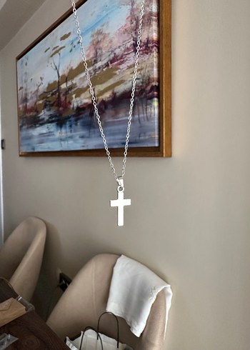 Minimalist Çelik Haç Kolye - Görsel 2