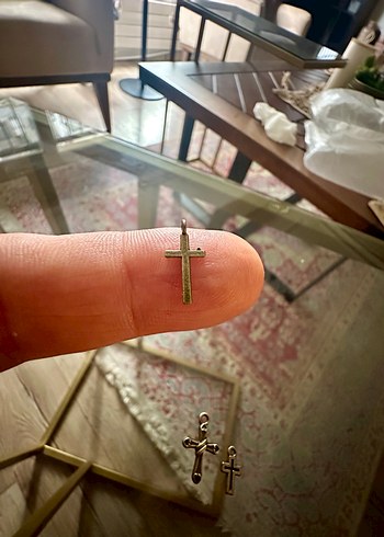 Minimalist Antik Gold Haç Kolye Uçları - Görsel 3