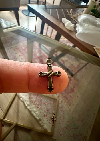 Minimalist Antik Gold Haç Kolye Uçları - Görsel 4