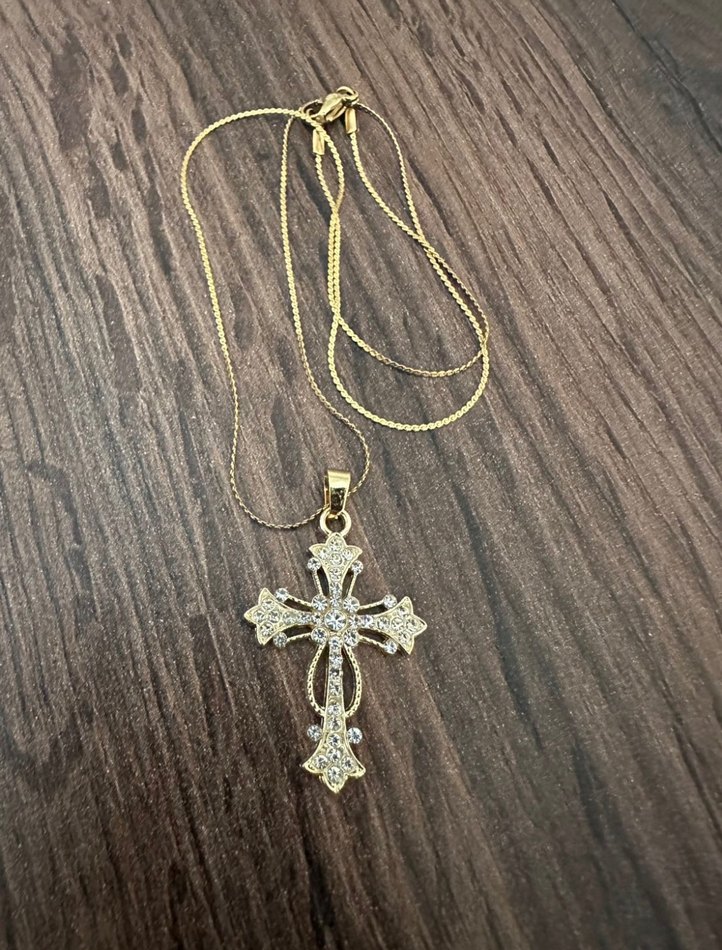 Quartz Taşlı Haç Kolye - Görsel 5