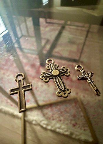 Minimalist Antik Gold Haç Kolye Uçları - Görsel 2