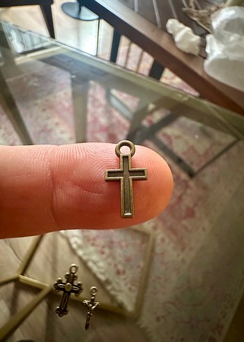 Minimalist Antik Gold Haç Kolye Uçları - Görsel 3