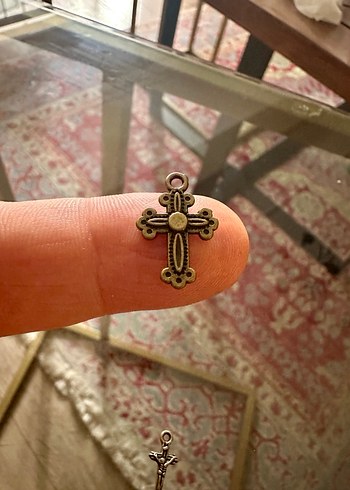 Minimalist Antik Gold Haç Kolye Uçları - Görsel 4