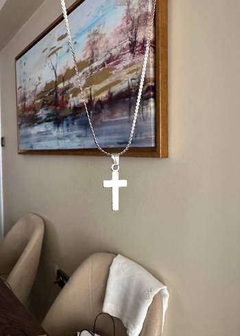 Minimalist Çelik Haç Kolye - Görsel 2