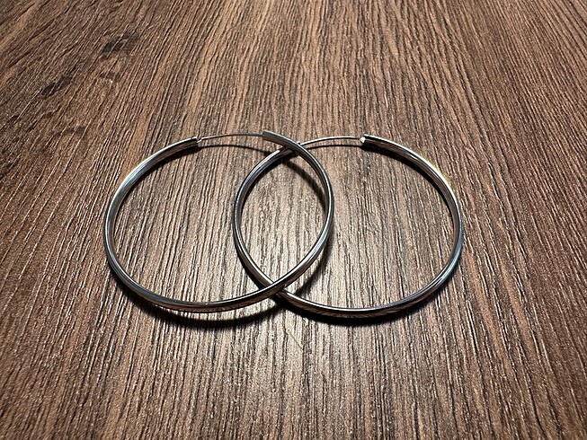 Diğer Gümüş Halka Küpe - 5cm