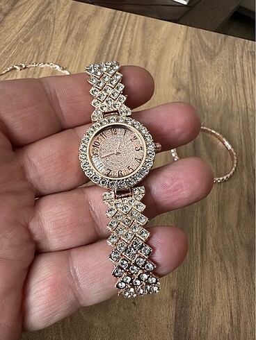  Beden Quartz Rose Gold Kol Saati ve Takı Seti
