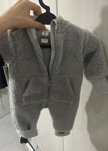 Gri Erkek Bebek Peluş Tulum - Görsel 7