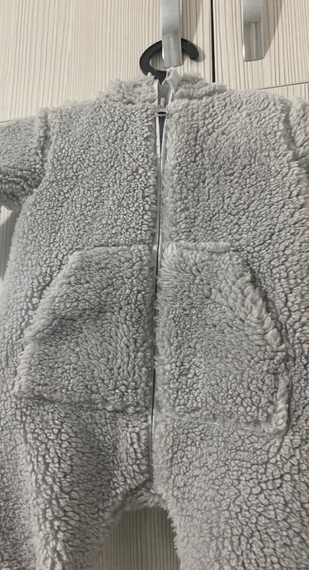 Gri Erkek Bebek Peluş Tulum - Görsel 3