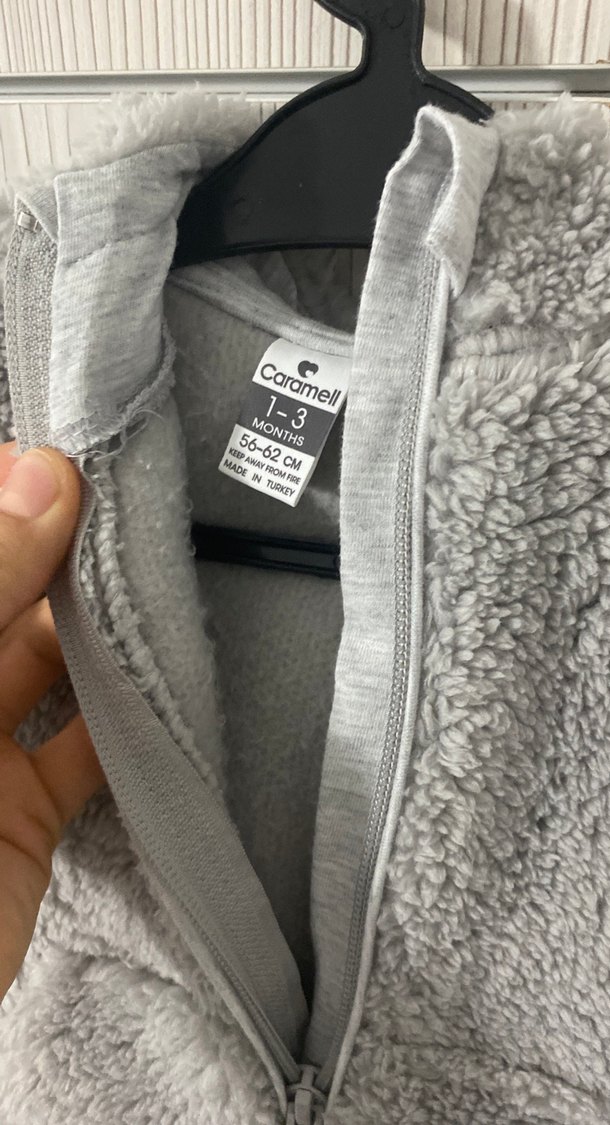 Gri Erkek Bebek Peluş Tulum - Görsel 4