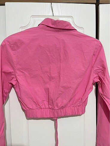 Defacto Pembe crop gömlek