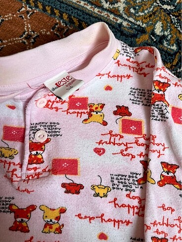 12-18 Ay Beden pembe Renk Bebek pijama takımı