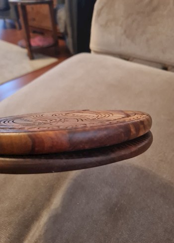 Kahverengi Ahşap El Oyma Çerezlik - Görsel 5