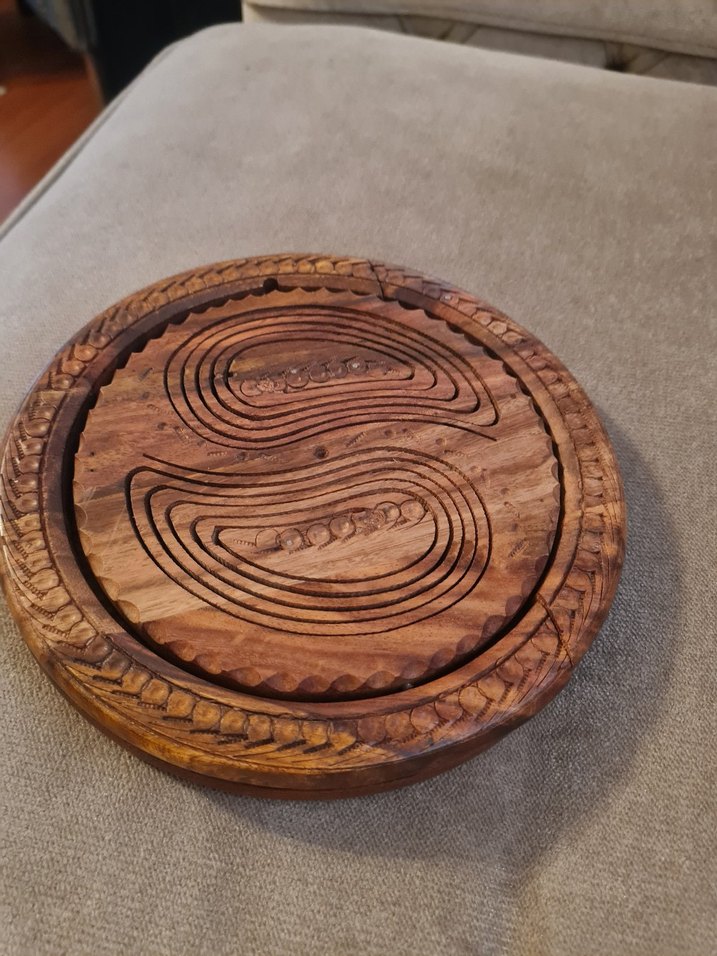 Kahverengi Ahşap El Oyma Çerezlik - Görsel 3