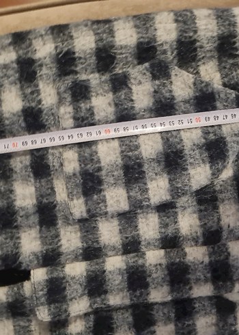 Mango Ekose Desenli Midi Genç Kaban - Görsel 8