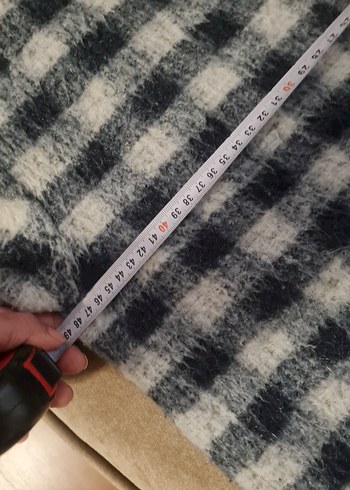 Mango Ekose Desenli Midi Genç Kaban - Görsel 10