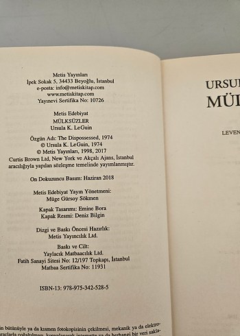 Beden Mülksüzler - Ursula K. LeGuin Roman