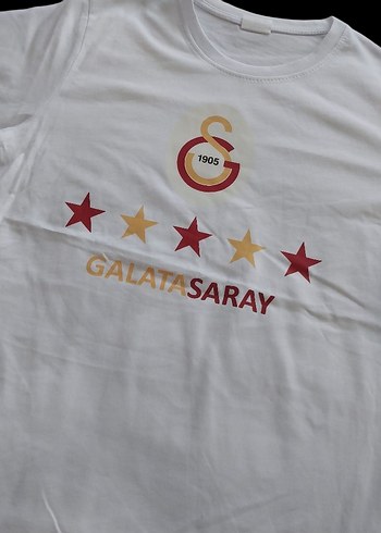 Beyaz Galatasaray Baskılı Erkek Tişört