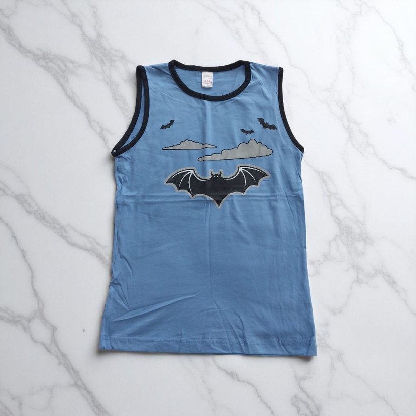 Karanlık Mavi Baskılı Çocuk Atlet - Görsel 2