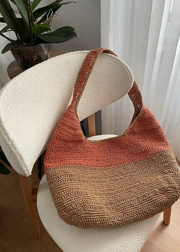 Etnik Desenli Camel Kadın Tote Çanta - Görsel 2