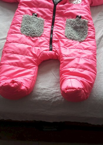 Kapüşonlu Fermuarlı Pembe Bebek Tulumu - Görsel 5