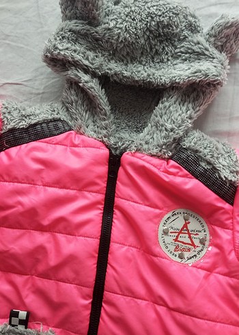 Kapüşonlu Fermuarlı Pembe Bebek Tulumu - Görsel 3