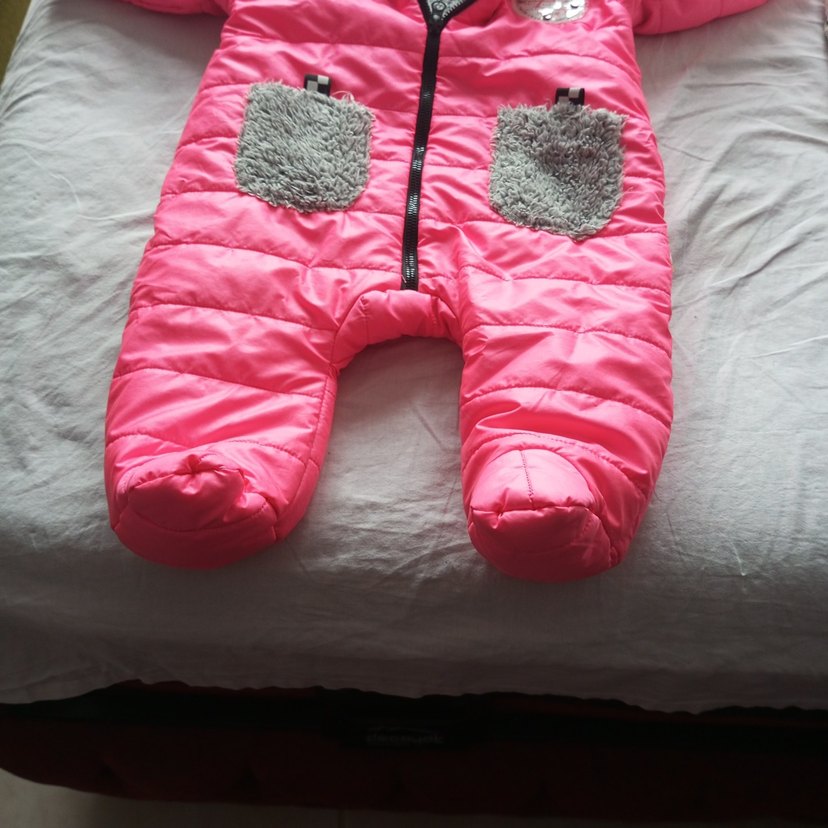 Kapüşonlu Fermuarlı Pembe Bebek Tulumu - Görsel 5