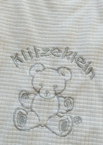 Beyaz Örgü Desenli Bebek Kış Tulumu - Görsel 2