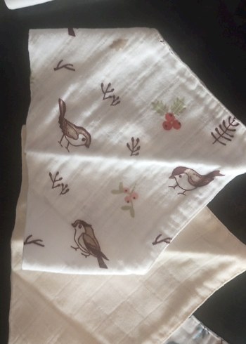 Nakışlı Beyaz Pamuk Çocuk önlüğü múslin bez kumaş  4 lü fiyatı - Görsel 6
