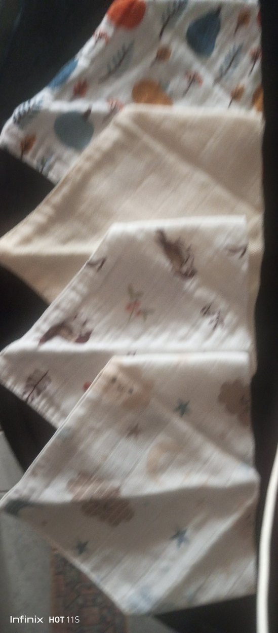 Nakışlı Beyaz Pamuk Çocuk önlüğü múslin bez kumaş  4 lü fiyatı - Görsel 3