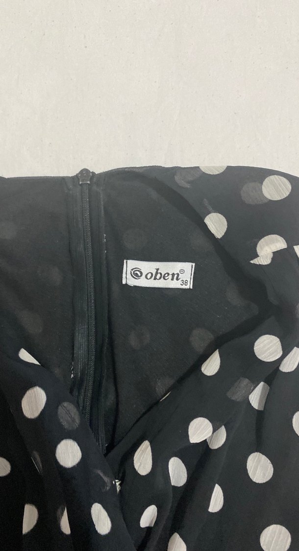 Puantiyeli ve Çiçek Desenli Straplez Uzun Elbise - Görsel 2