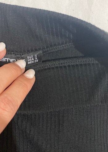 Siyah Piliseli Midi Hamile Eteği - Görsel 3