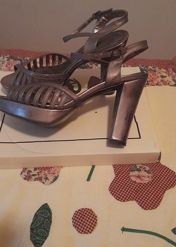 antresit rengi Platform Topuklu Kadın ayaykkabi - Görsel 2