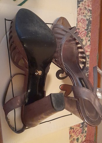 antresit rengi Platform Topuklu Kadın ayaykkabi - Görsel 4