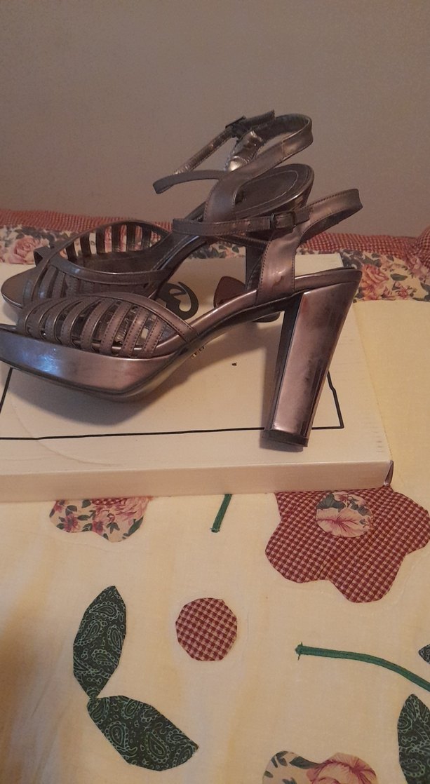 antresit rengi Platform Topuklu Kadın ayaykkabi - Görsel 2