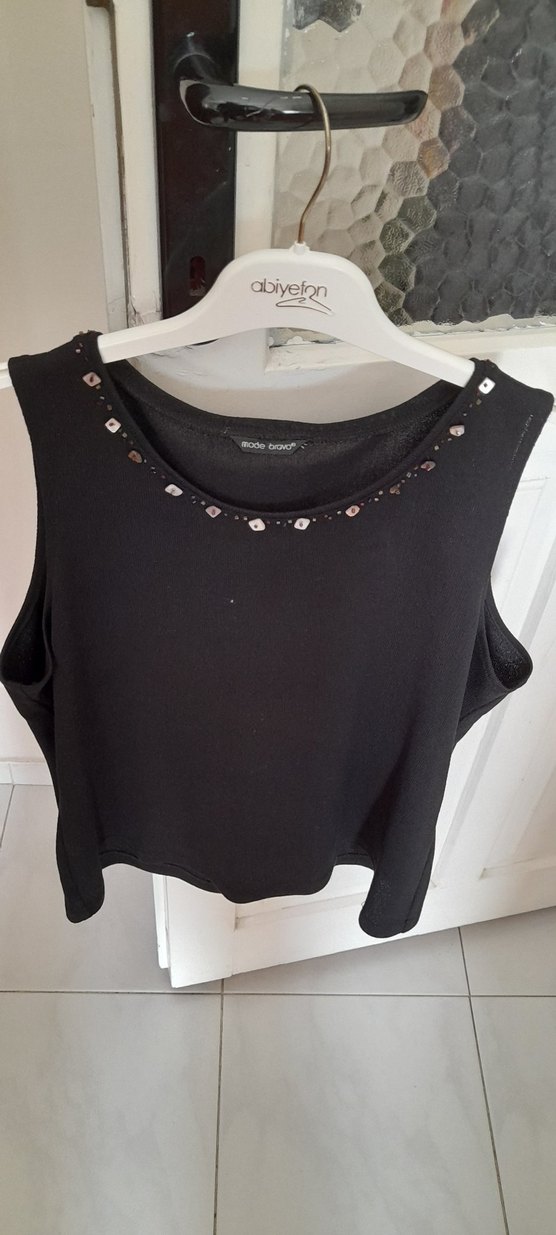 Düğmeli Siyah Kadın Keten Ceket ikili takım - Görsel 2