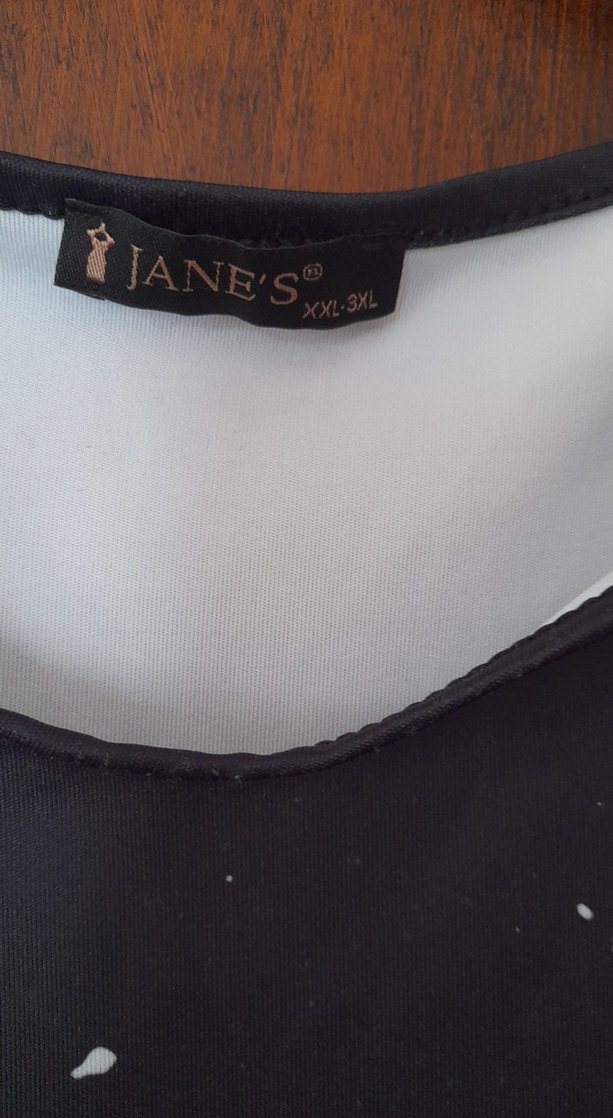 V Yaka Batik Desenli Gri Beyaz  Sandra kumaşlı bluz - Görsel 2