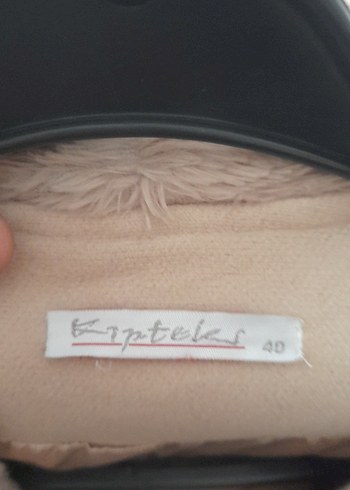 Klasik Bej Midi Kaban, Kürk Detaylı - Görsel 3