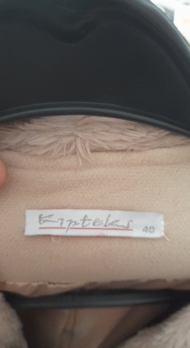 Klasik Bej Midi Kaban, Kürk Detaylı - Görsel 3