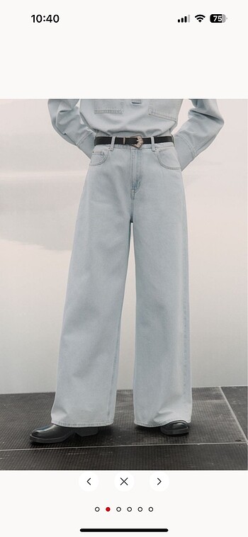 H&M buz mavisi wide leg jean