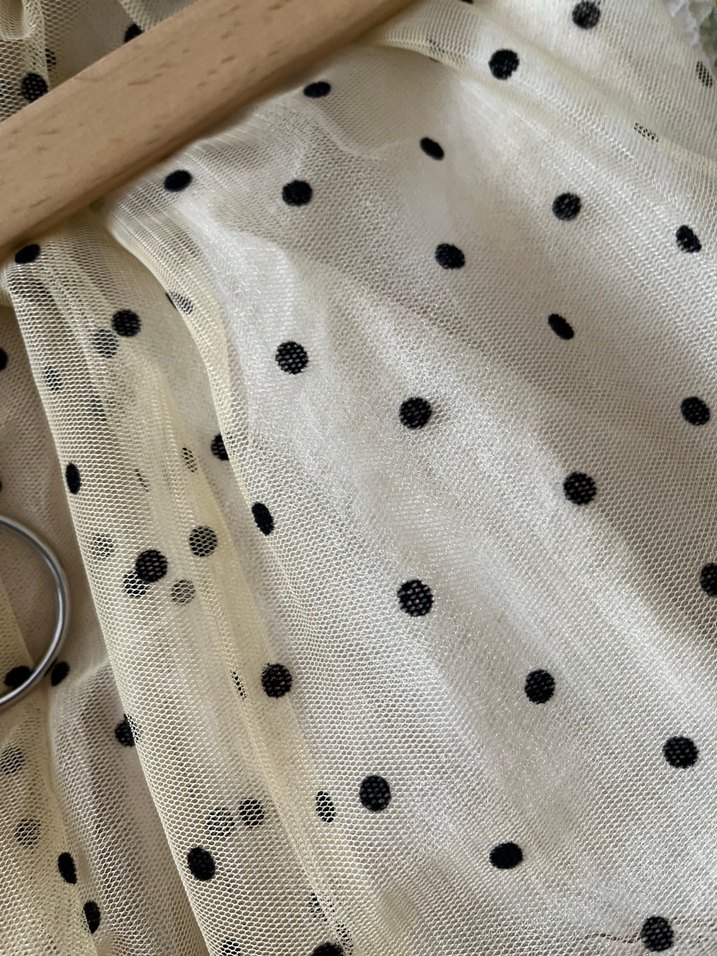 Puantiye Desenli Fırfırlı Kız Eteği - Görsel 4