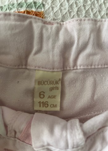 Düğmeli Pembe Kız Çocuk Pamuk Etek - Görsel 3