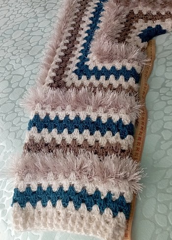 Kadın renkli Bohem Uzun Kollu el örgüsü Hırka - Görsel 6